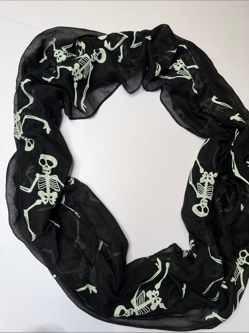 Scarf with Skeleton Print